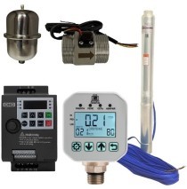 Комплект: погружной насос, насосная автоматика, частотный преобразователь, датчик расхода 1 1/4', гадроаккумулятор 1л
